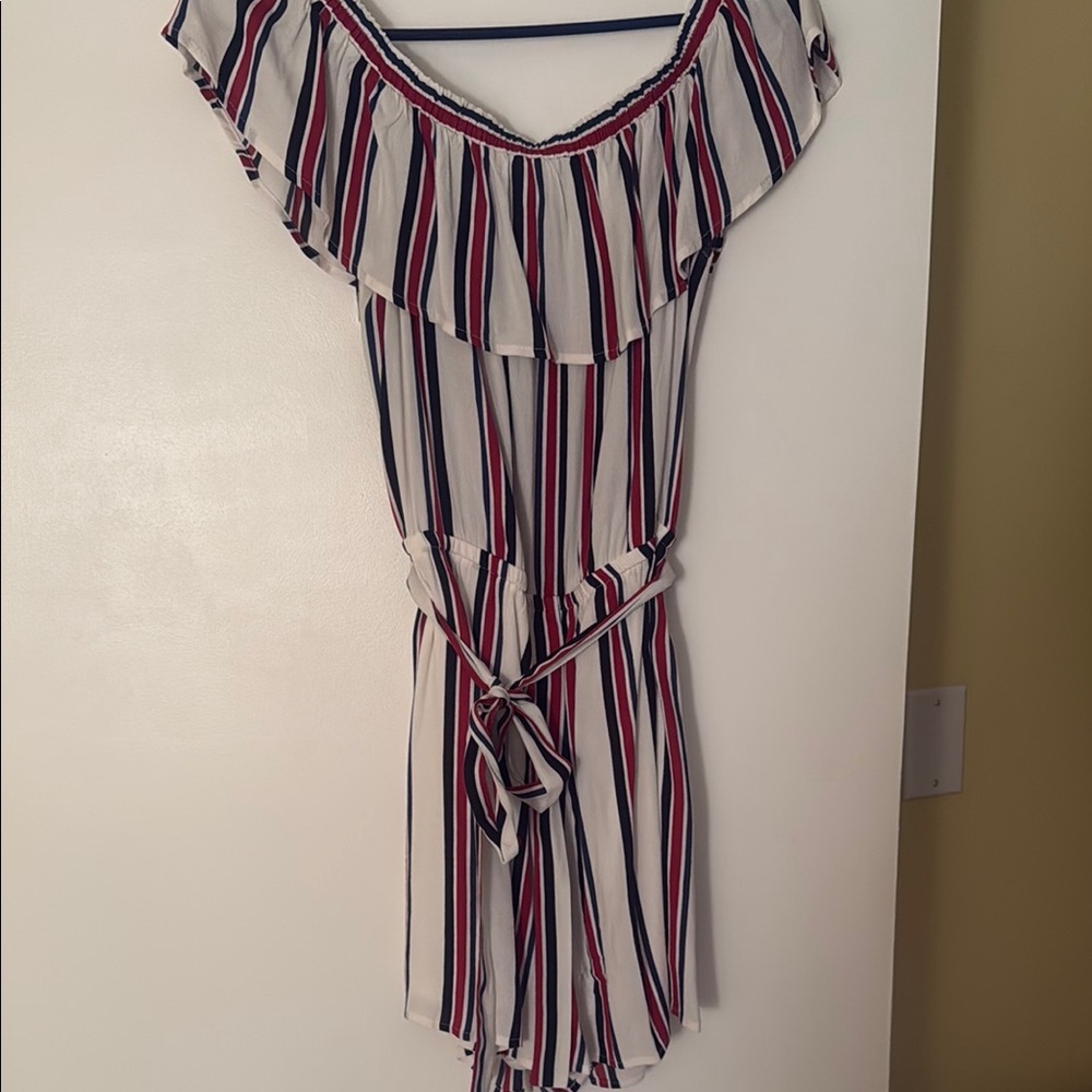 Striped Off-Shoulder Romper